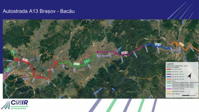 Autostrada A13 Brasov – Bacau va fi impartita in cinci loturi