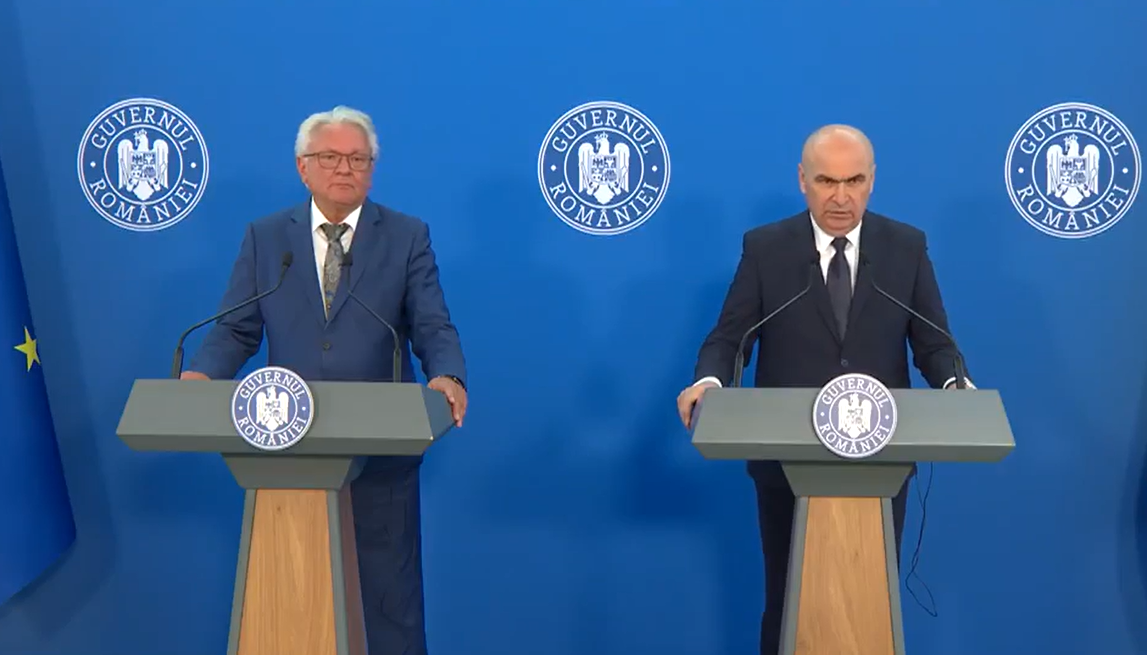 CEO-ul Rheinmetall, Armin Papperger și prim-ministrul Ilie Bolojan