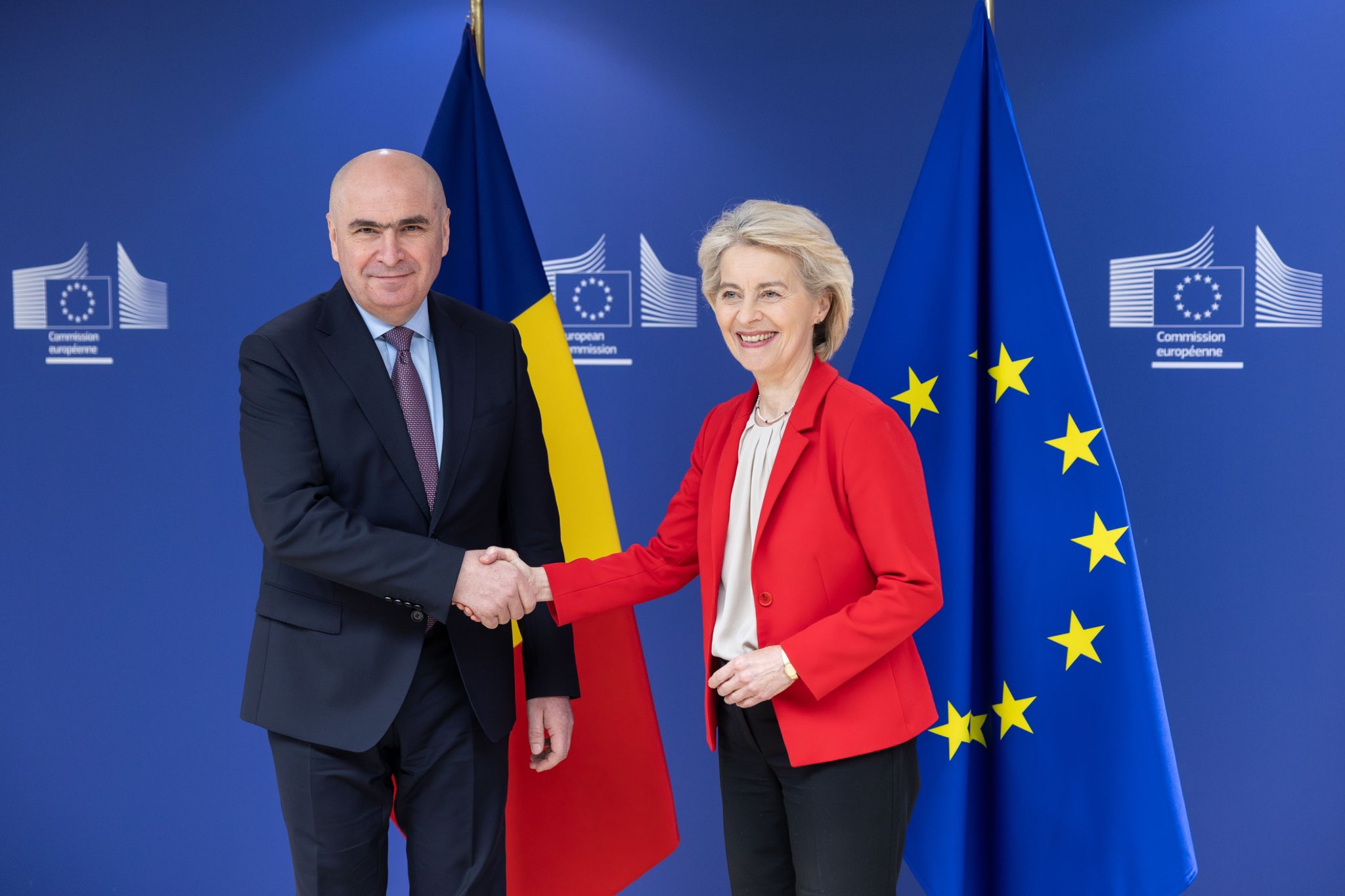 Premierul Ilie Bolojan si presedinta Comisiei Europene, Ursula von der Leyen
