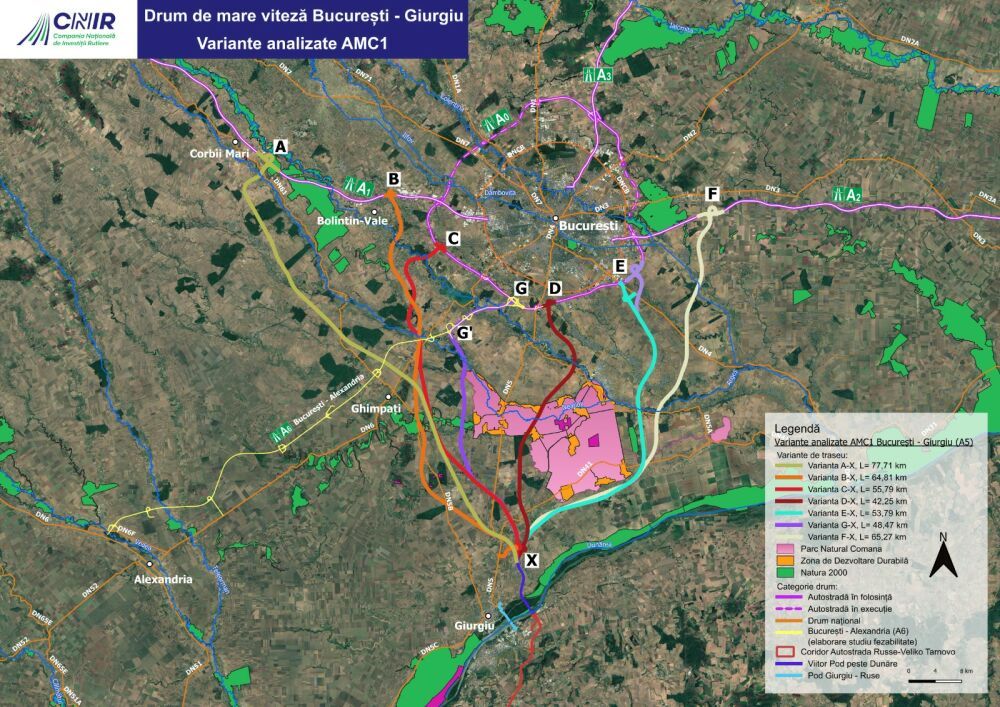 Autostrada Bucuresti – Giurgiu: Proiectantul a propus variantele de traseu