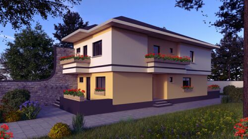Casa cu parter si etaj, de dimensiune medie (planuri)