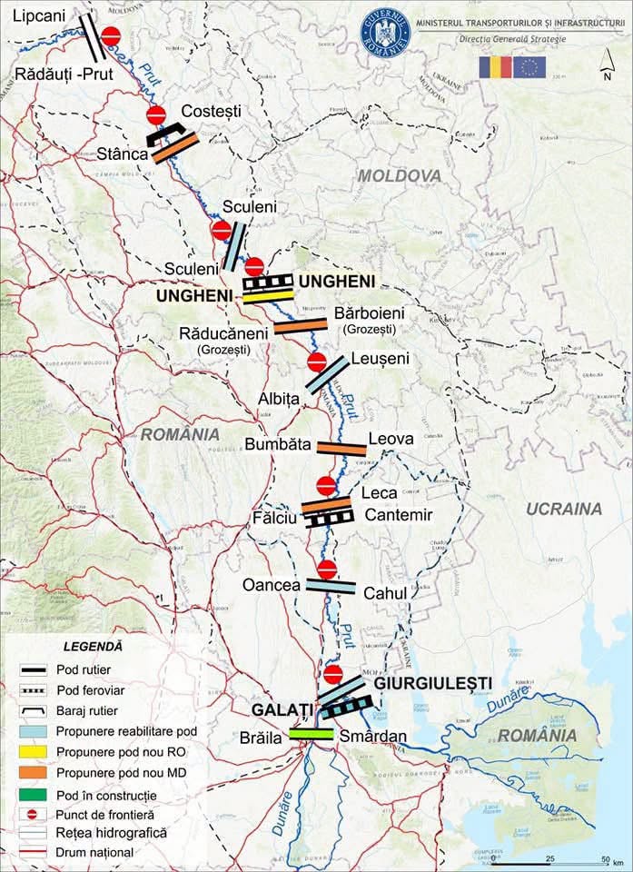 Patru noi poduri peste Prut vor intra in urmatoarea etapa de realizare