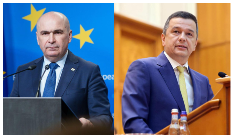 Prim-ministrul, Ilie Bolojan, si presedintele PSD, Sorin Grindeanu